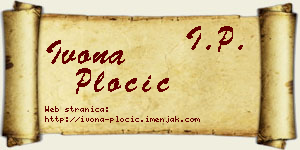 Ivona Pločić vizit kartica